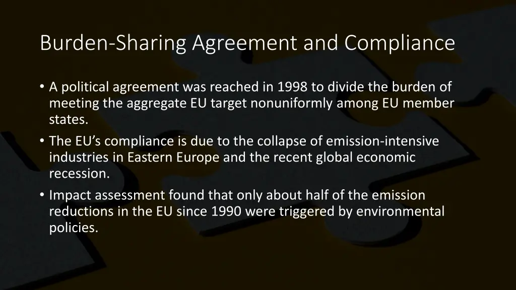 burden sharing agreement and compliance