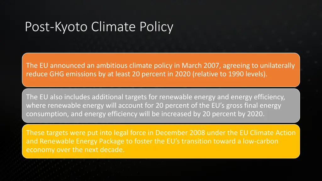 post kyoto climate policy