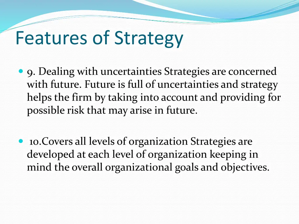 features of strategy 3