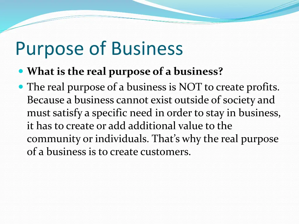 purpose of business