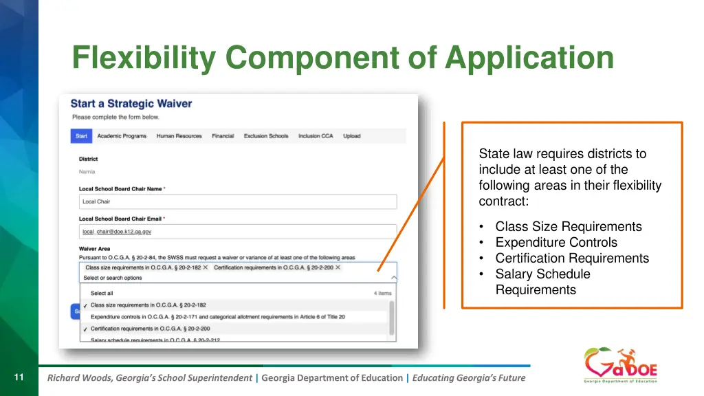 flexibility component of application