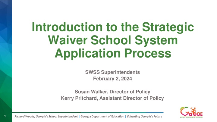 introduction to the strategic waiver school