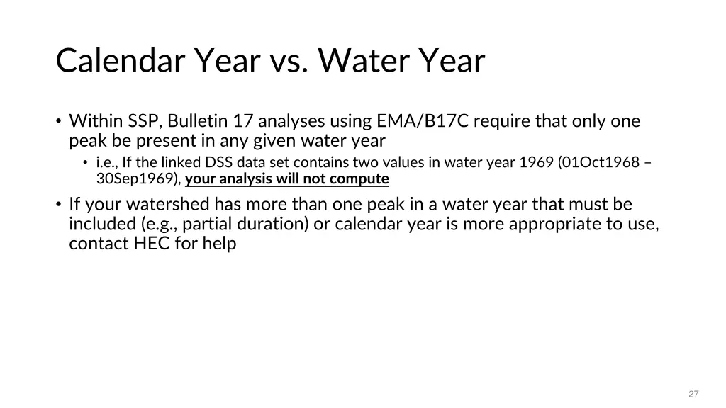 calendar year vs water year