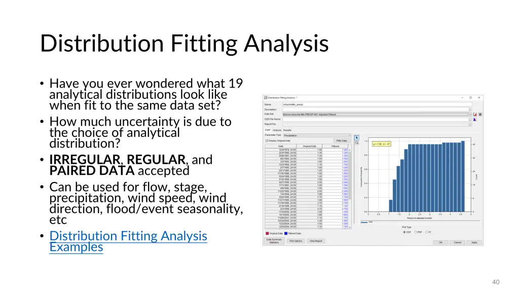 distribution fitting analysis