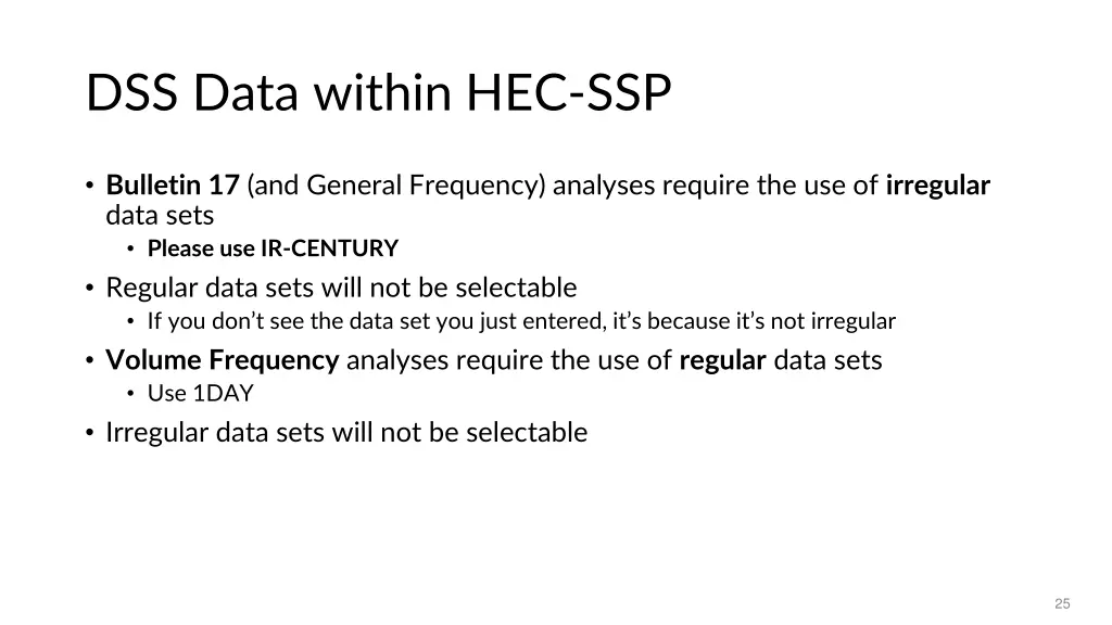 dss data within hec ssp