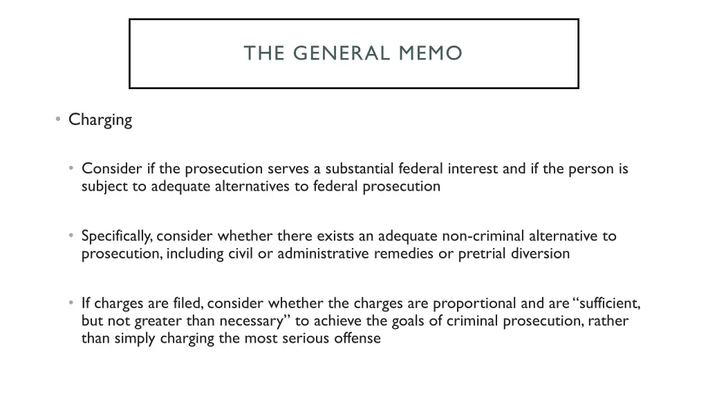 the general memo