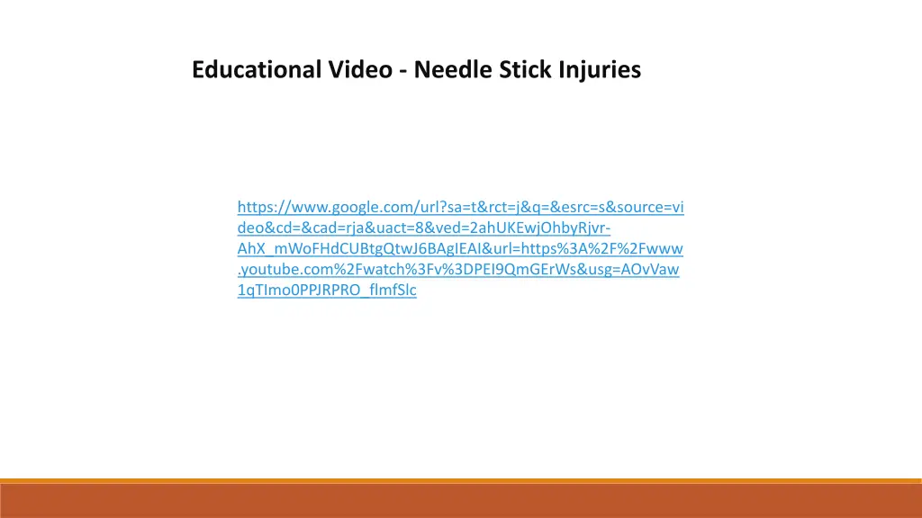 educational video needle stick injuries 1