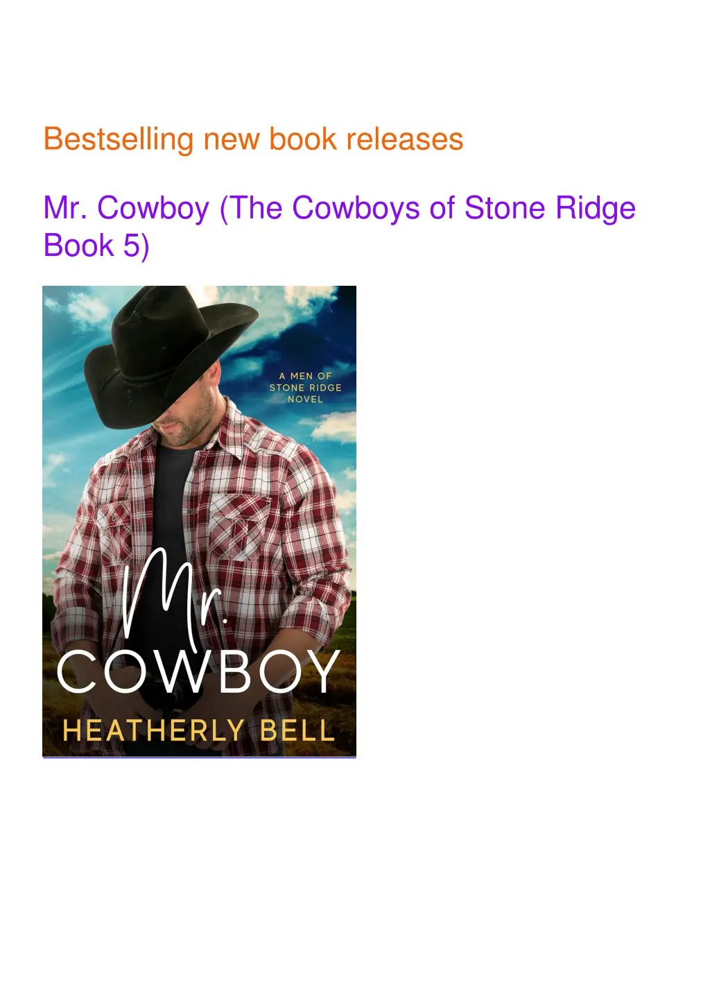 bestselling new book releases mr cowboy