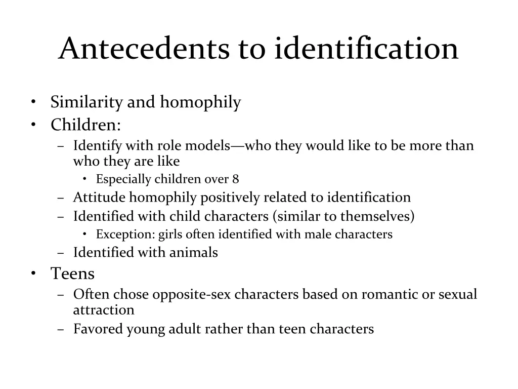 antecedents to identification