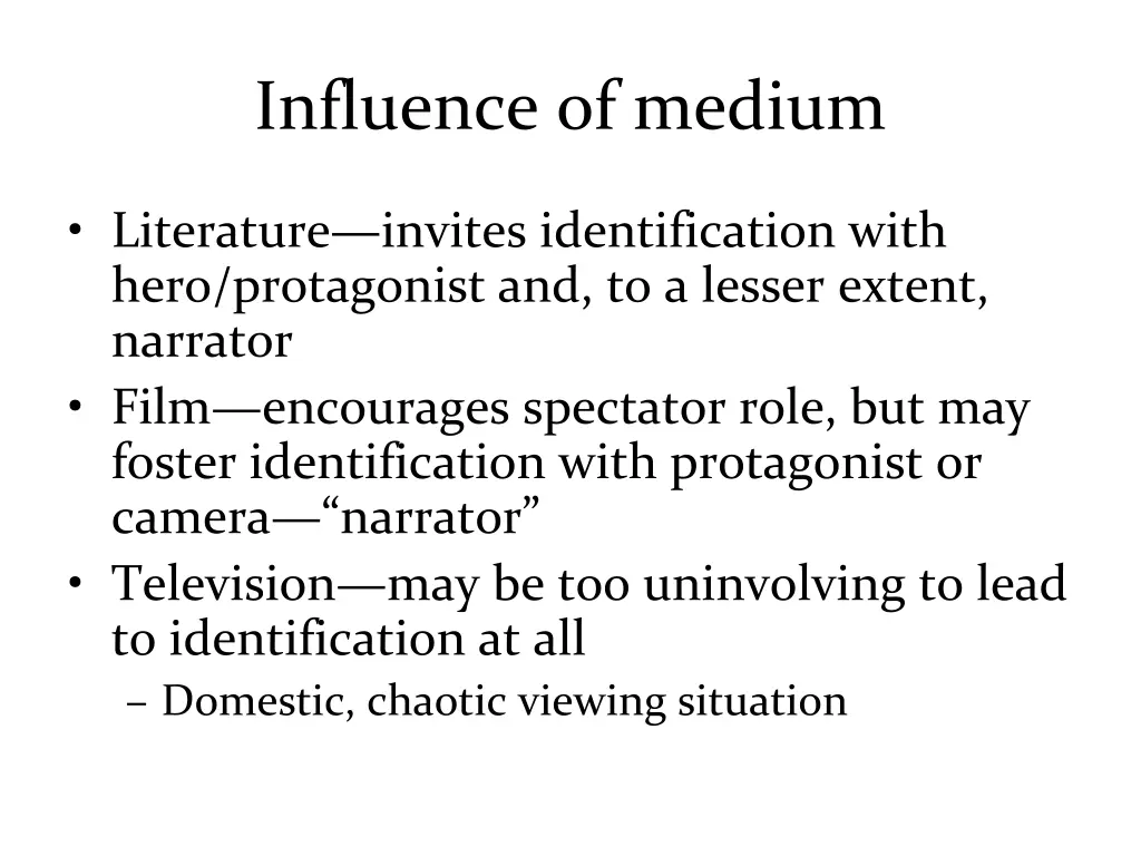 influence of medium