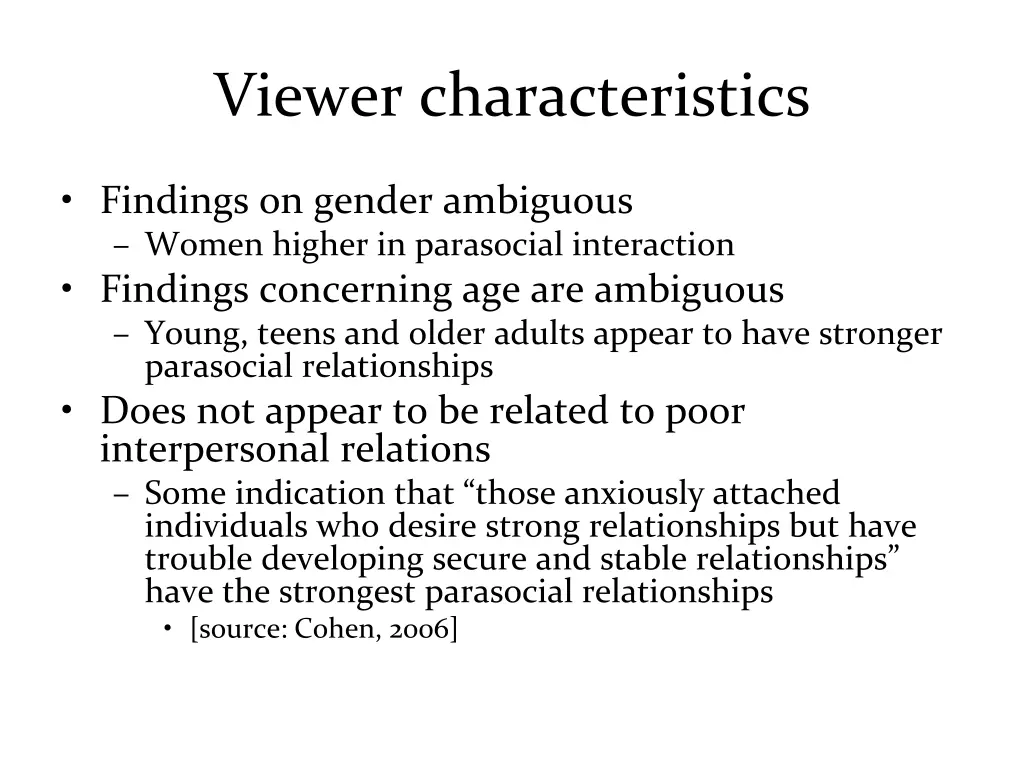viewer characteristics