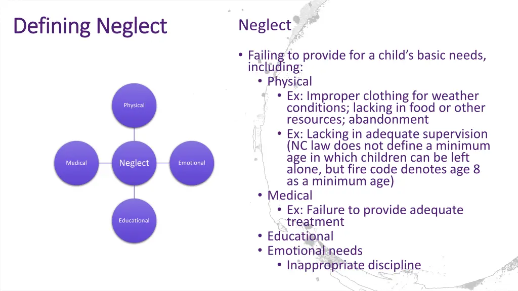 defining neglect defining neglect