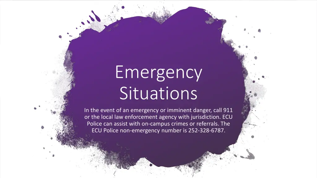 emergency situations in the event of an emergency