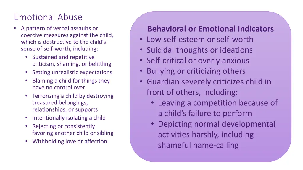 emotional abuse a pattern of verbal assaults