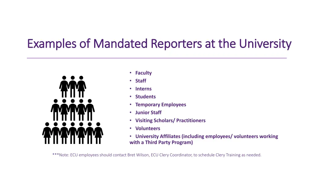examples of mandated reporters at the university