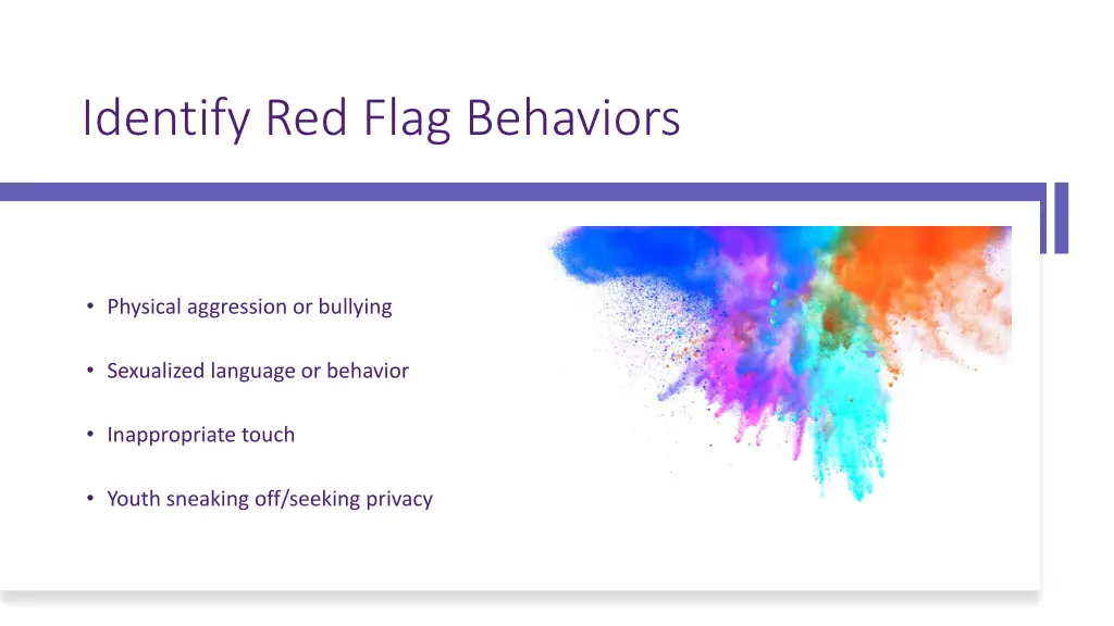 identify red flag behaviors