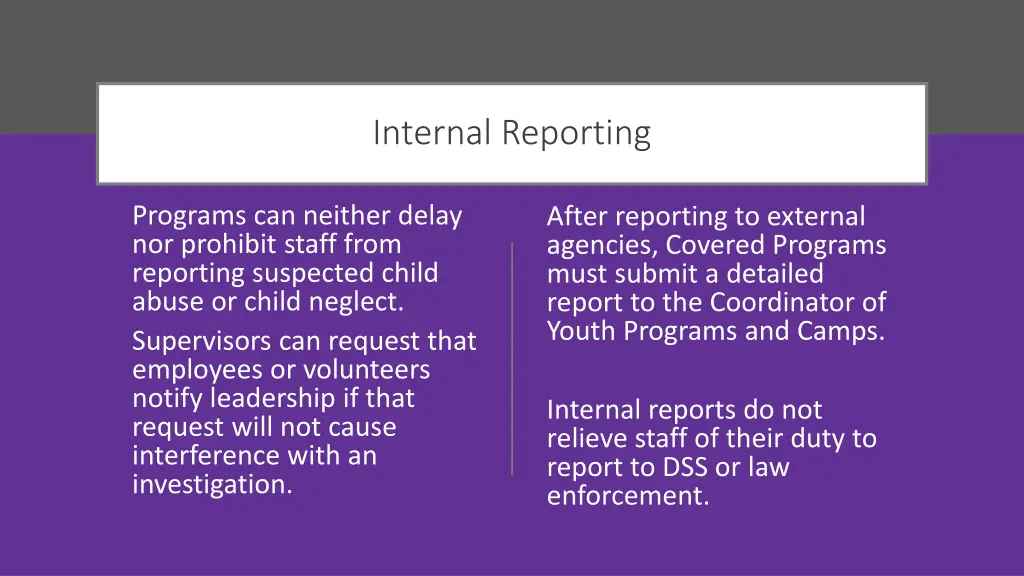 internal reporting