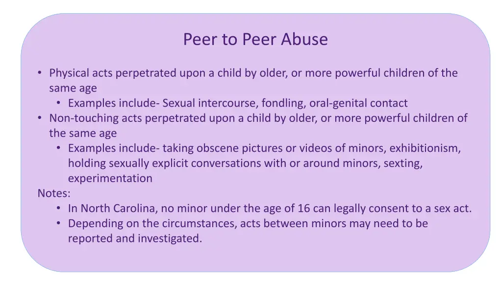 peer to peer abuse