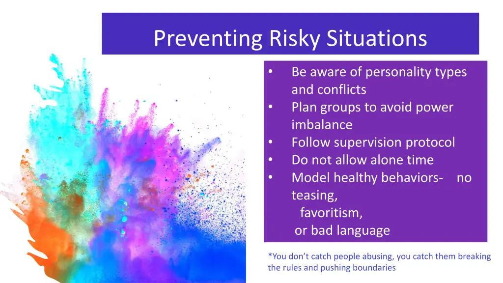 preventing risky situations