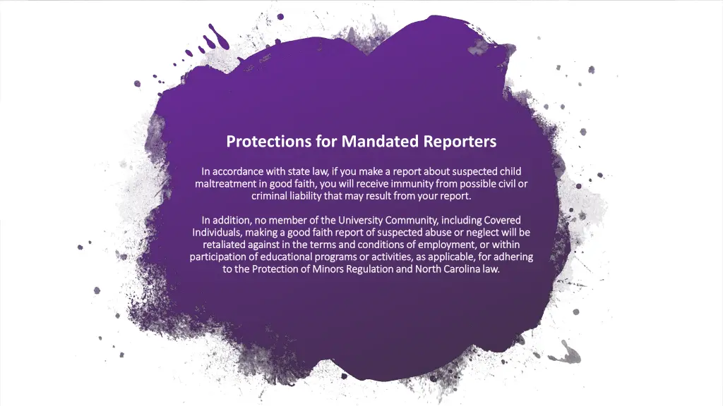 protections for mandated reporters