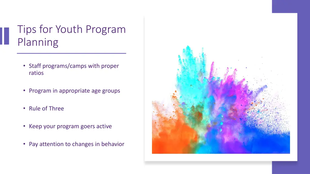 tips for youth program planning