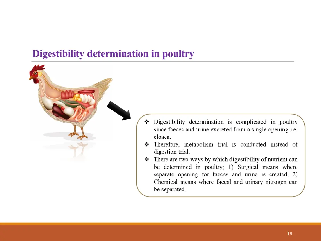 digestibility determination in poultry
