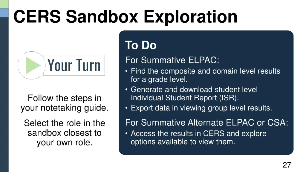 cers sandbox exploration