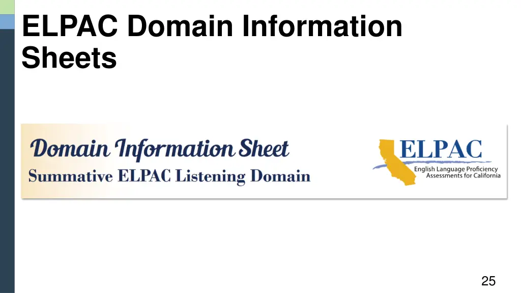 elpac domain information sheets