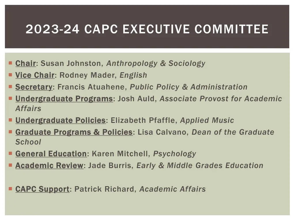 2023 24 capc executive committee