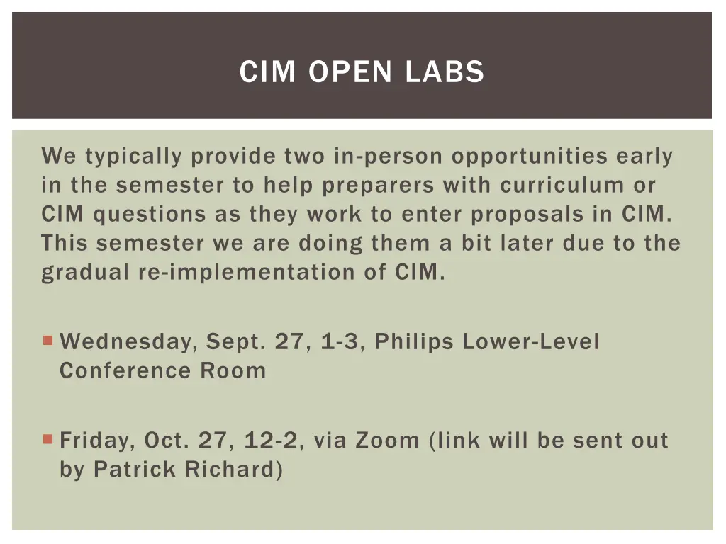 cim open labs