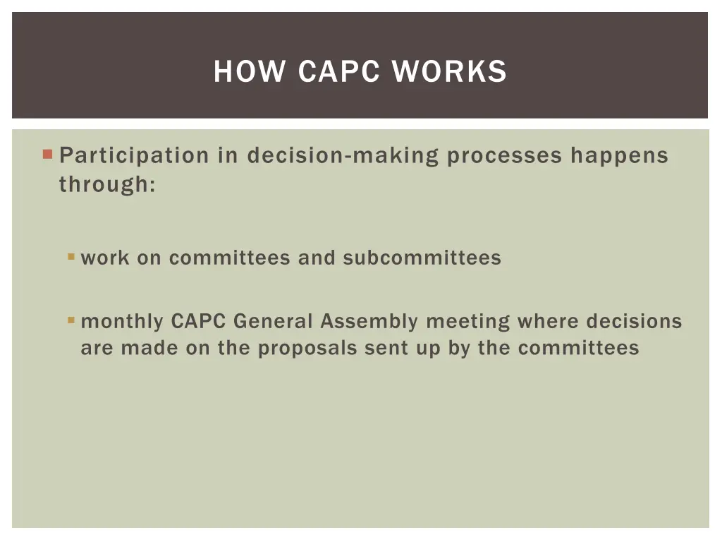 how capc works 1