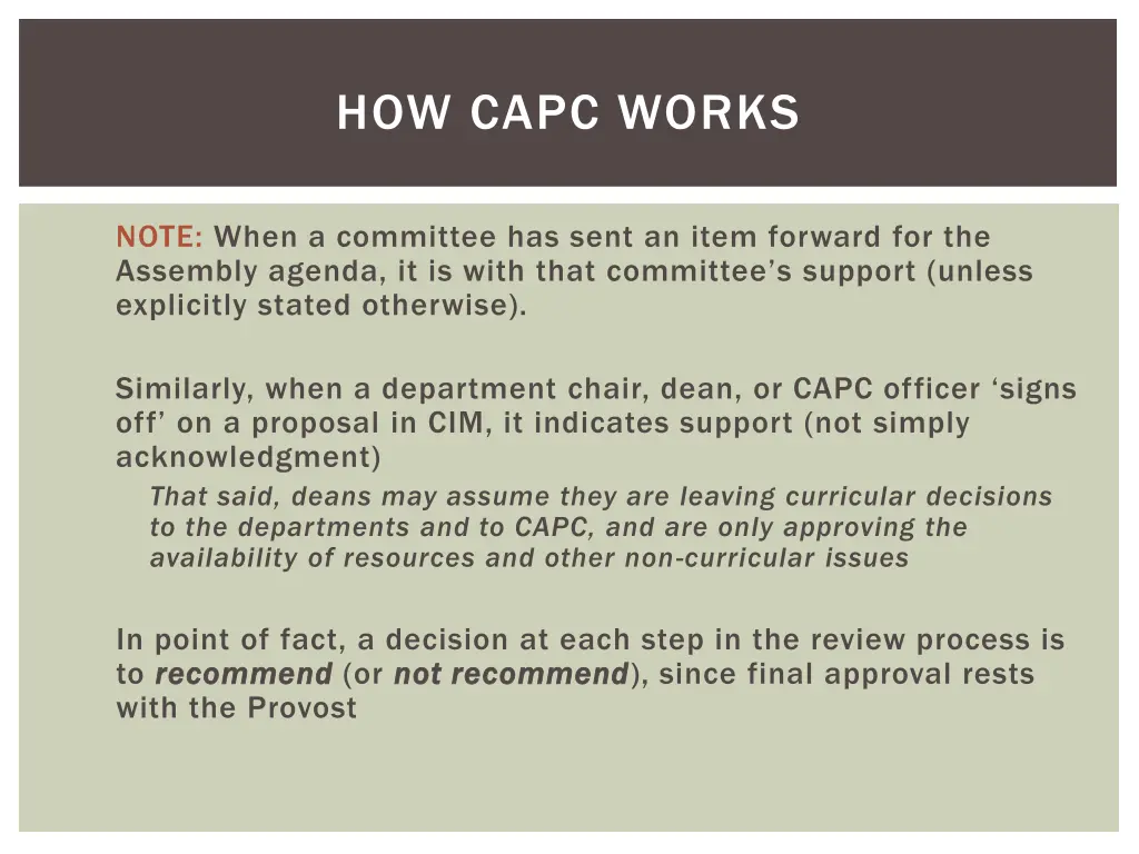 how capc works 10