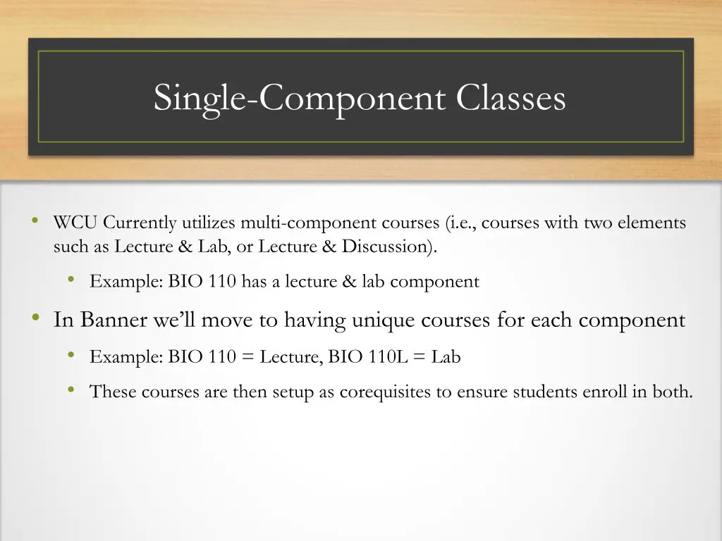 single component classes