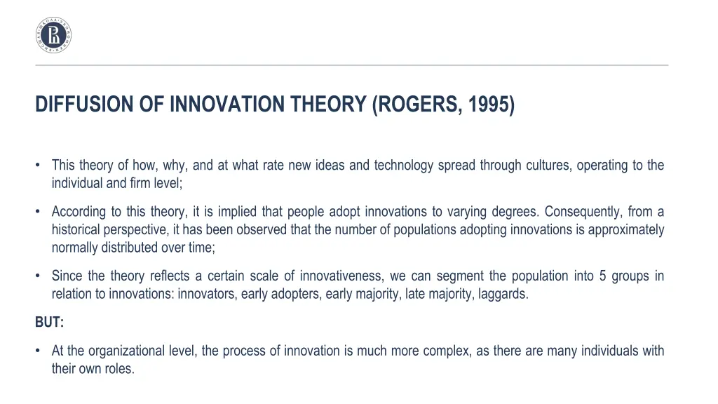 diffusion of innovation theory rogers 1995