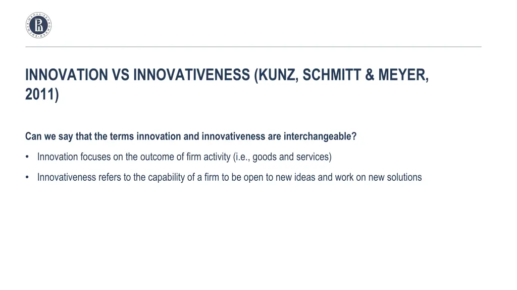 innovation vs innovativeness kunz schmitt meyer