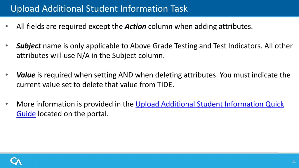 upload additional student information task 1