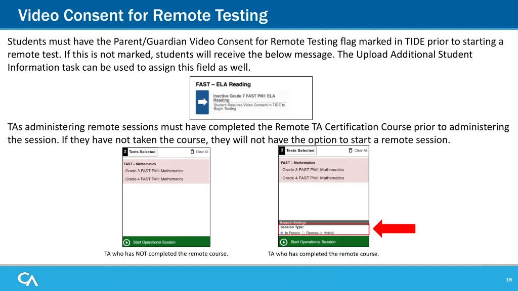video consent for remote testing