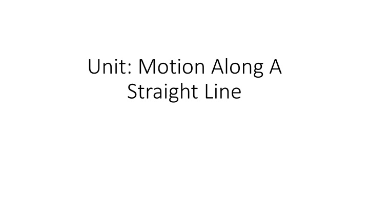 unit motion along a straight line