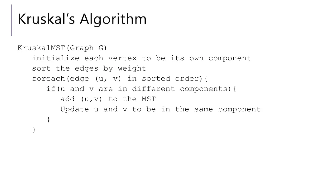 kruskal s algorithm