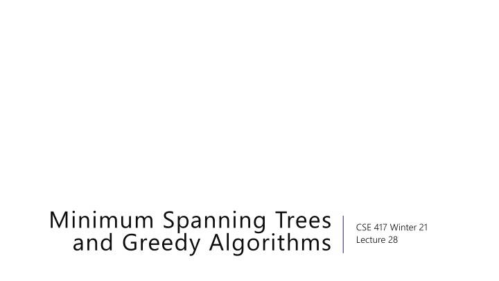 minimum spanning trees and greedy algorithms