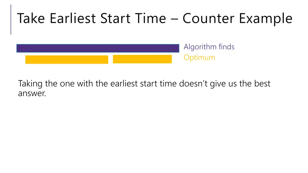 take earliest start time counter example 1