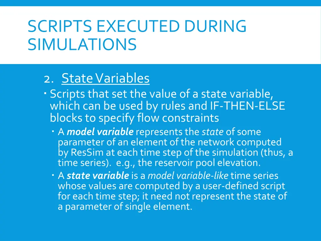 scripts executed during simulations 1