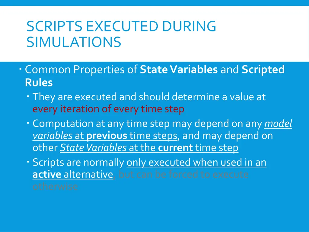 scripts executed during simulations 2