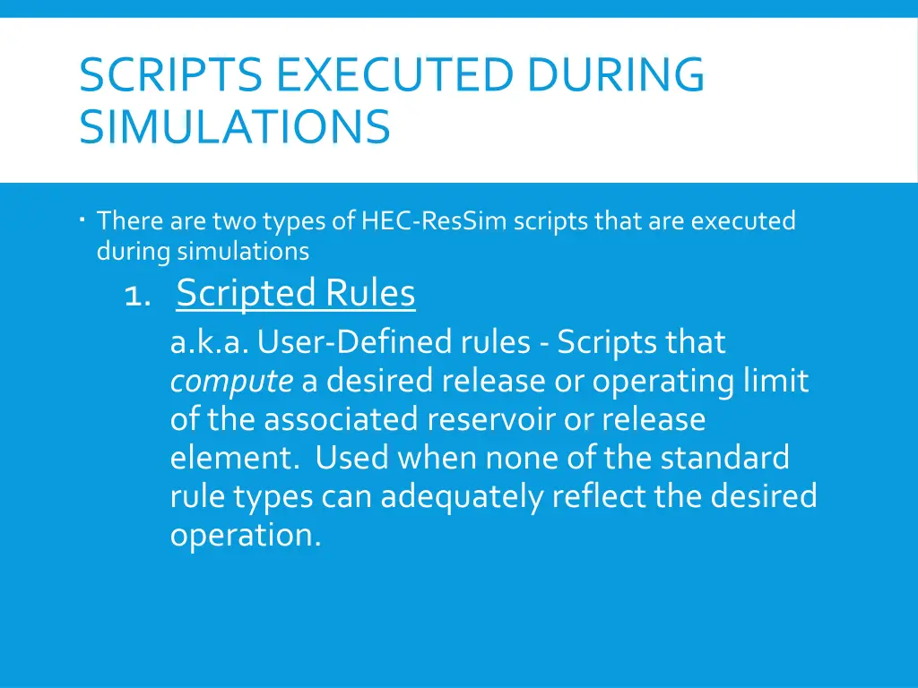 scripts executed during simulations