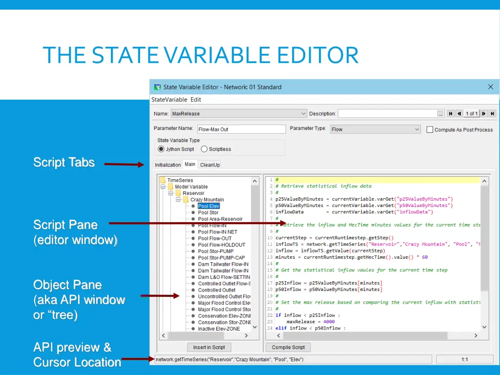 the state variable editor