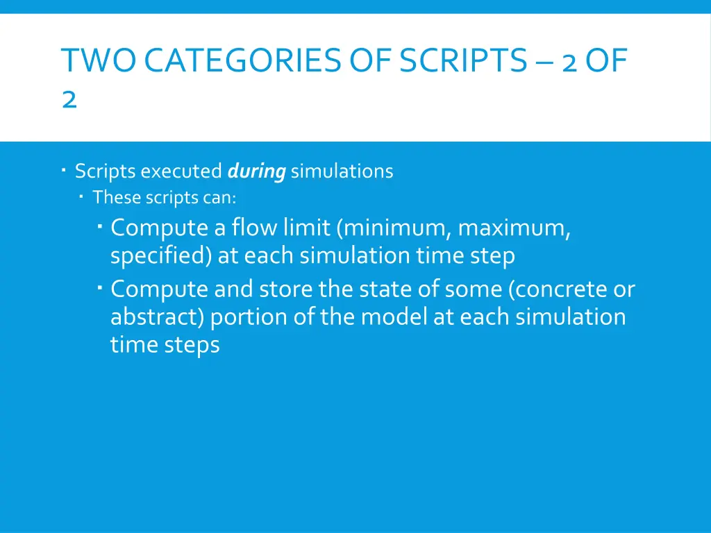 two categories of scripts 2 of 2