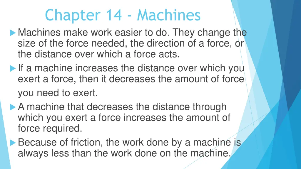 chapter 14 machines machines make work easier