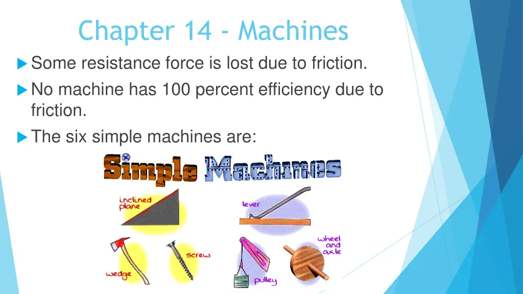 chapter 14 machines some resistance force is lost
