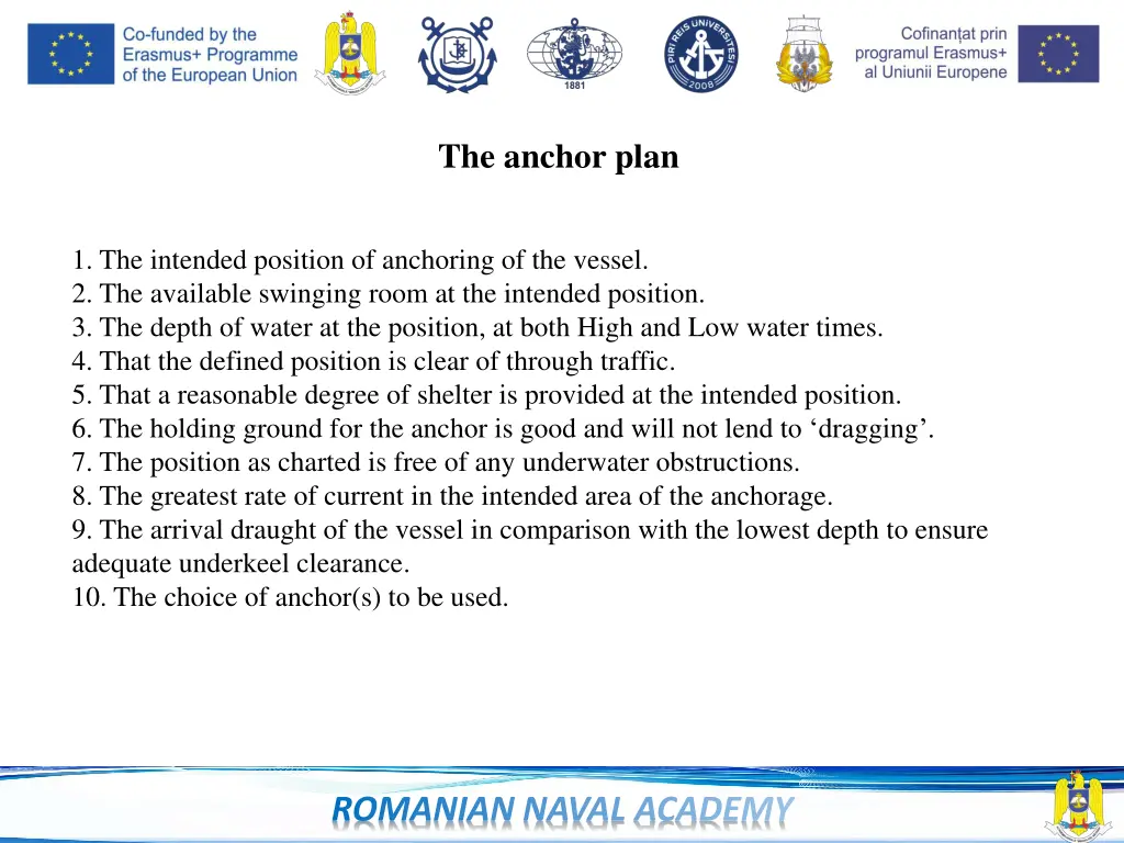 the anchor plan 1