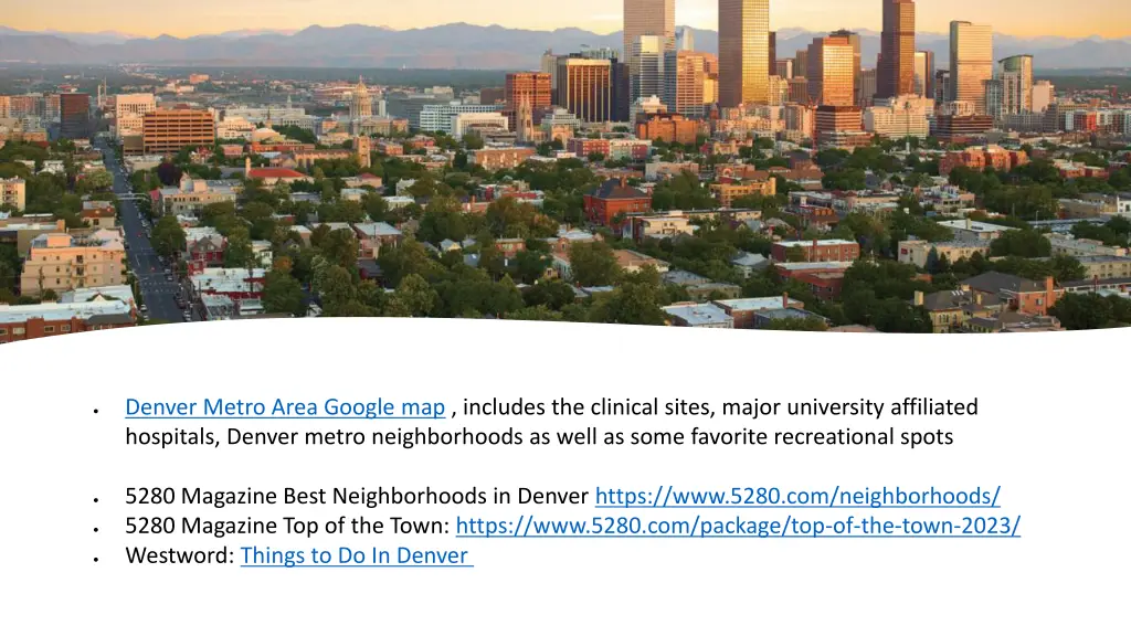 denver metro area google map includes